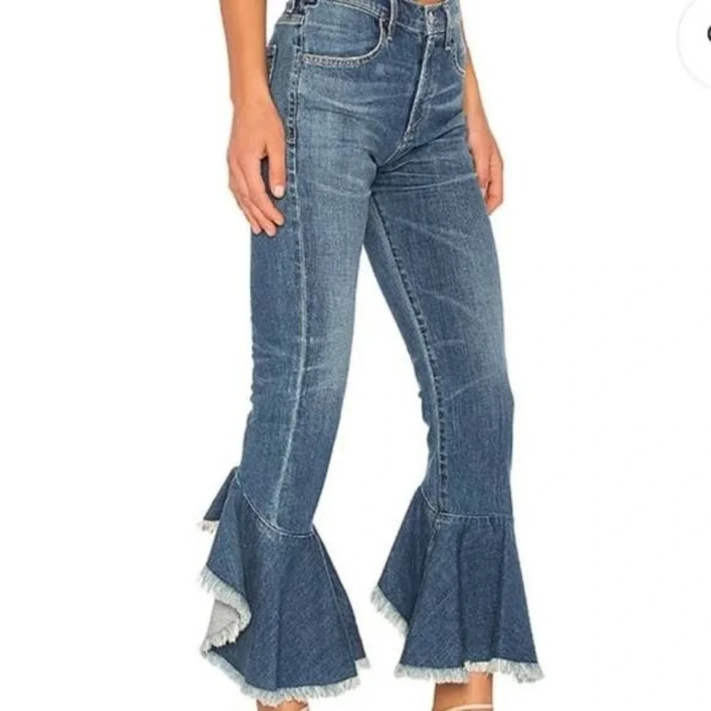 Citizens of Humanity Drew Flounce‎ High Rise Crop Flare Jeans - Size 28